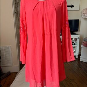 Speechless Coral Long Sleeve Tunic Dress
